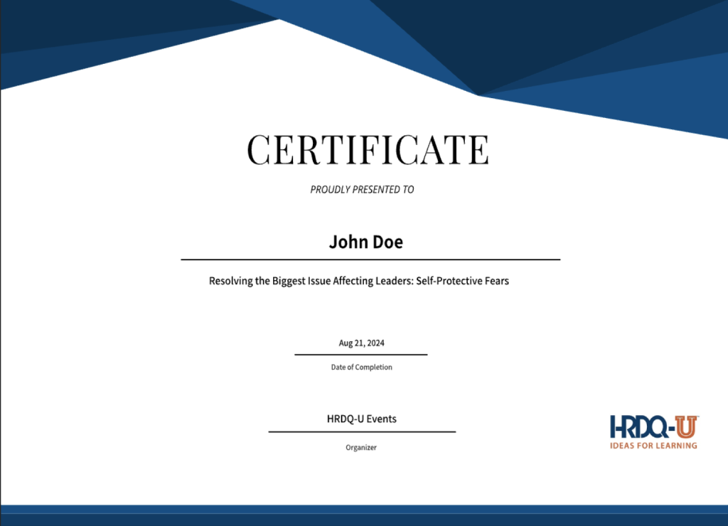 HRDQ-U Completion Certificate