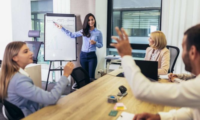 An instructor using engaging learning strategies