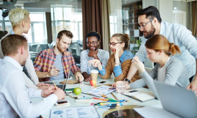 A team working together