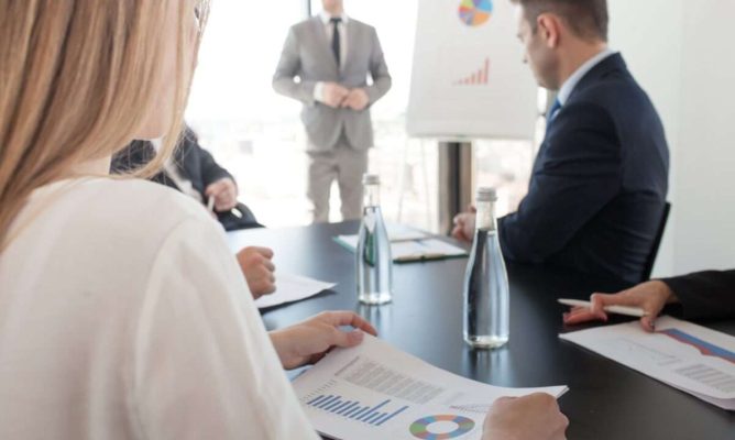 A person presenting their ROI