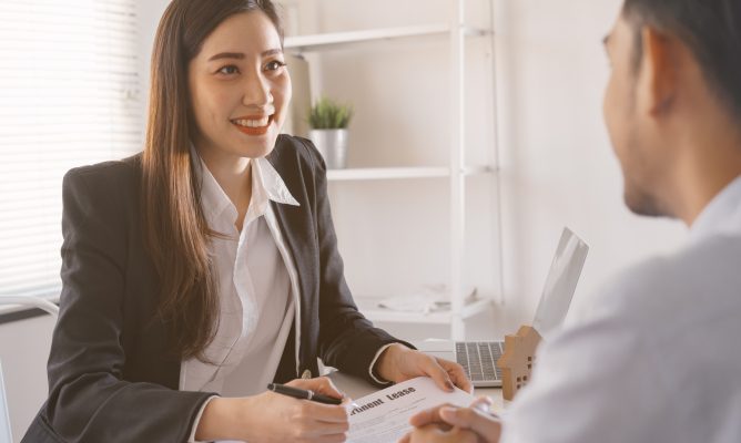 A woman sharing feedback