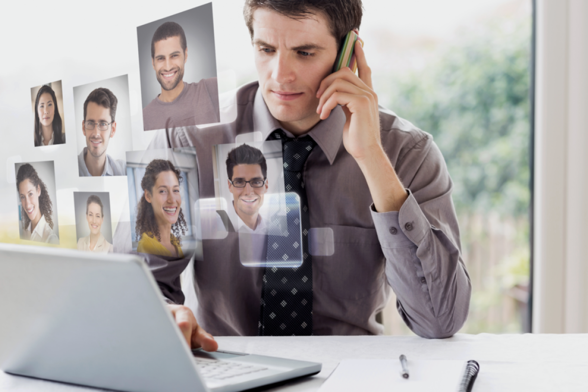 a man working remotely