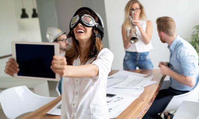 People playing interactive games