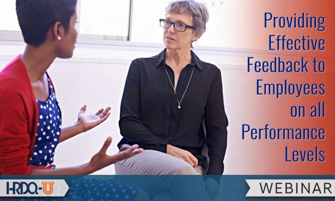 Providing Effective Feedback to Employees on all Performance Levels webinar