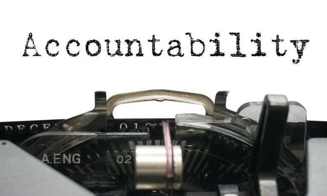 Accountability written on a typewriter
