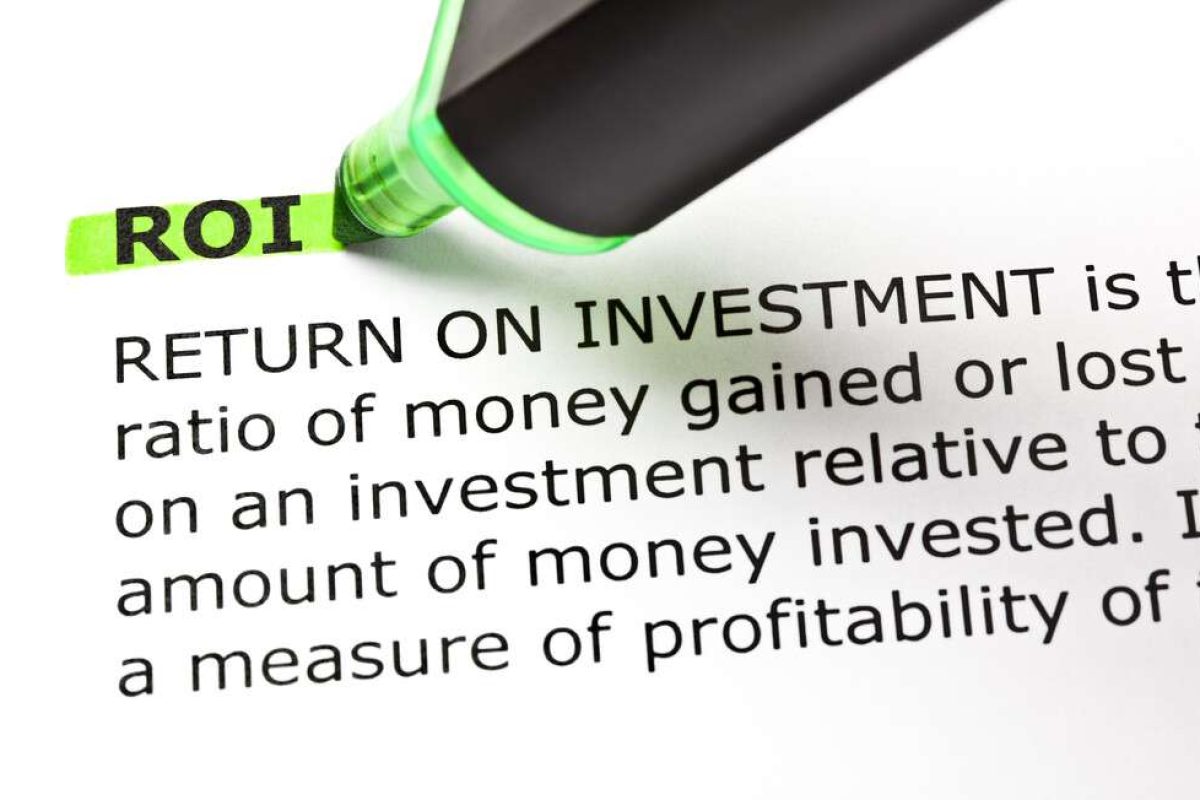 Return on investment being highlighted in a book